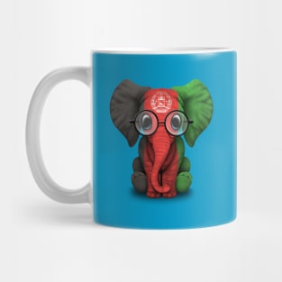 Baby Elephant with Glasses and Afghan Flag Mug